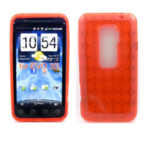Wholesale Gel Case  for HTC Evo 3D(Red)